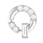Baguette and Round Moissanite Open Circle Cartilage Earring