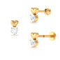 Round Moissanite Heart Tragus Earring