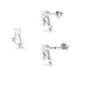 Round Diamond Solitaire Star Cartilage Earring
