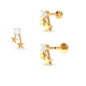 Round Diamond Solitaire Star Cartilage Earring