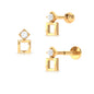 Dainty Round Diamond Square Tragus Earring