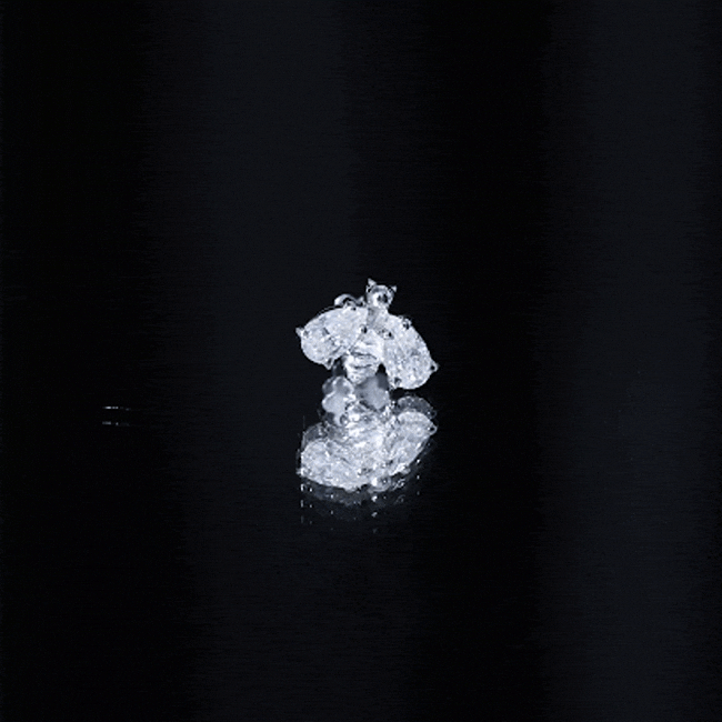 Pear Cut Moissanite Bee Earring for Cartilage Piercing
