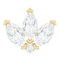 Marquise Diamond Lotus Earring for Cartilage Piercing