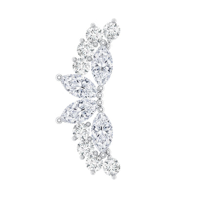 Unique Diamond Crawler Earring for Cartilage Piercing
