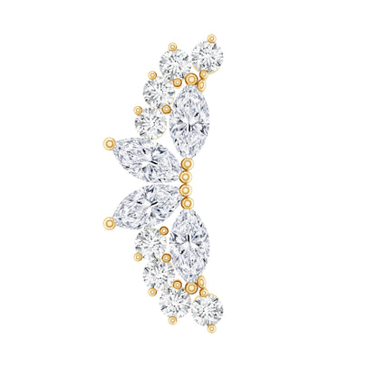 Unique Diamond Crawler Earring for Cartilage Piercing