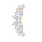 Unique Diamond Crawler Earring for Cartilage Piercing