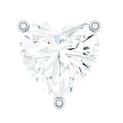 Solitaire Diamond Heart Earring with Flat Back