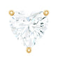 Solitaire Diamond Heart Earring with Flat Back