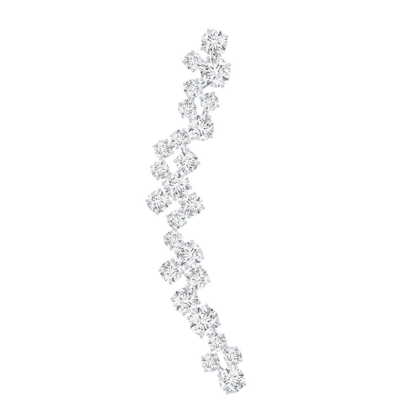Diamond Cluster Climber Earring for Helix Piercing