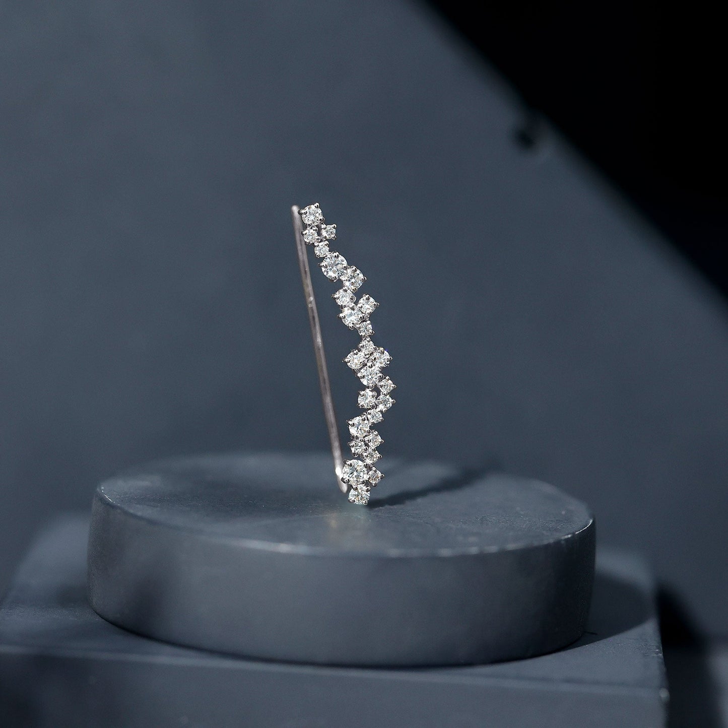 Diamond Cluster Climber Earring for Helix Piercing
