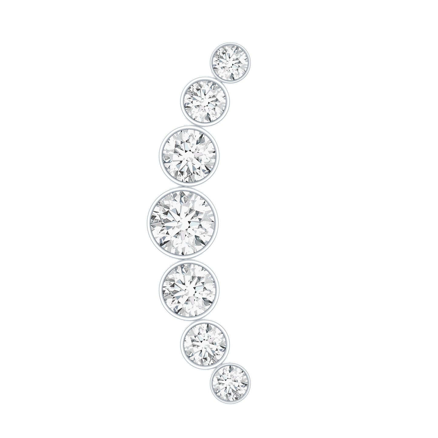 Graduated Diamond Crawler Helix Earring in Bezel Set