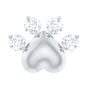 Diamond and Heart Dog Paw Print Cartilage Earring