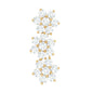 Diamond Three Flower Crawler Earring for Helix Piercing