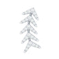 Minimalist Diamond Leaf Crawler Earring for Helix Piercing
