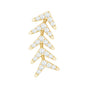 Minimalist Diamond Leaf Crawler Earring for Helix Piercing
