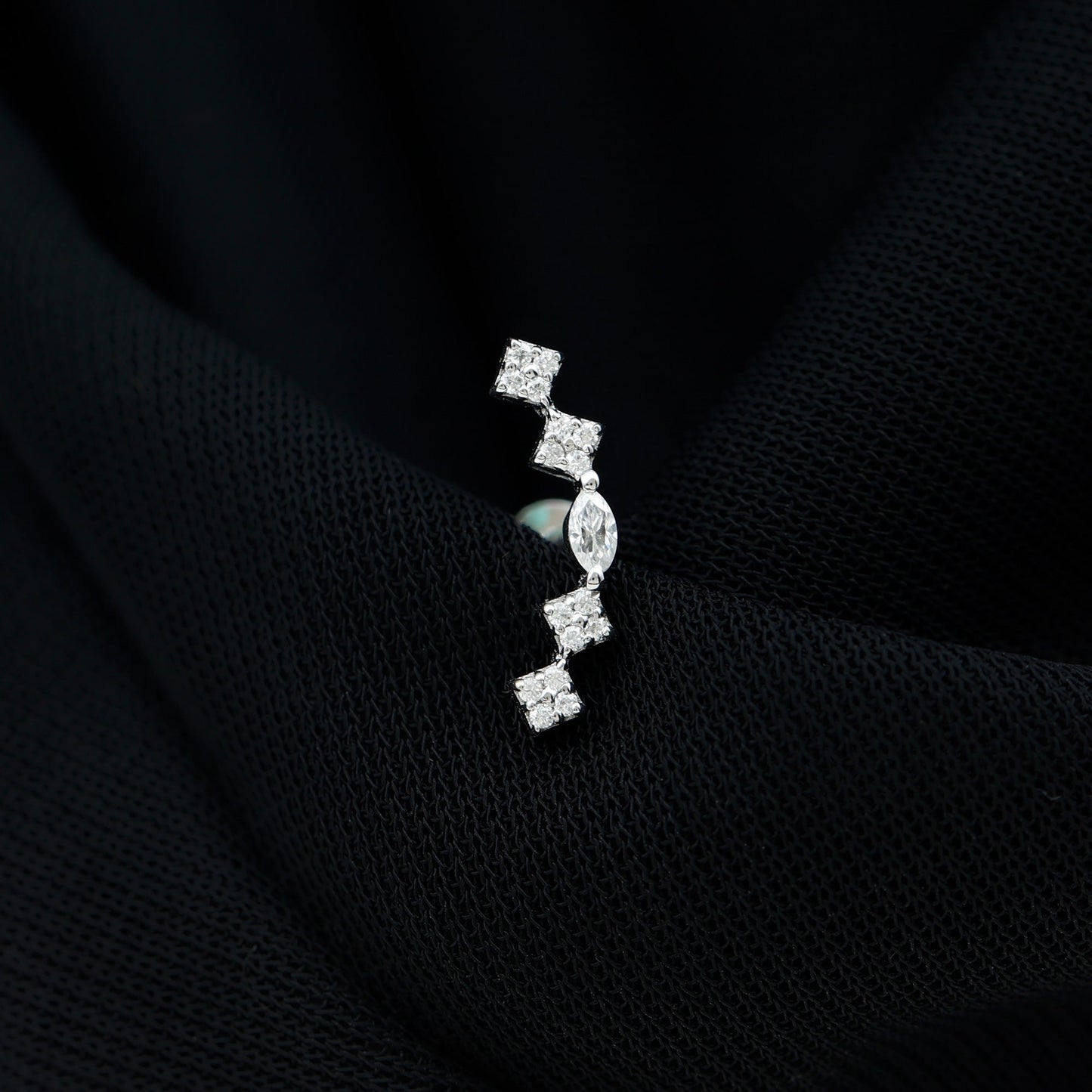 Elegant Diamond Ear Crawler Earring for Helix Piercing
