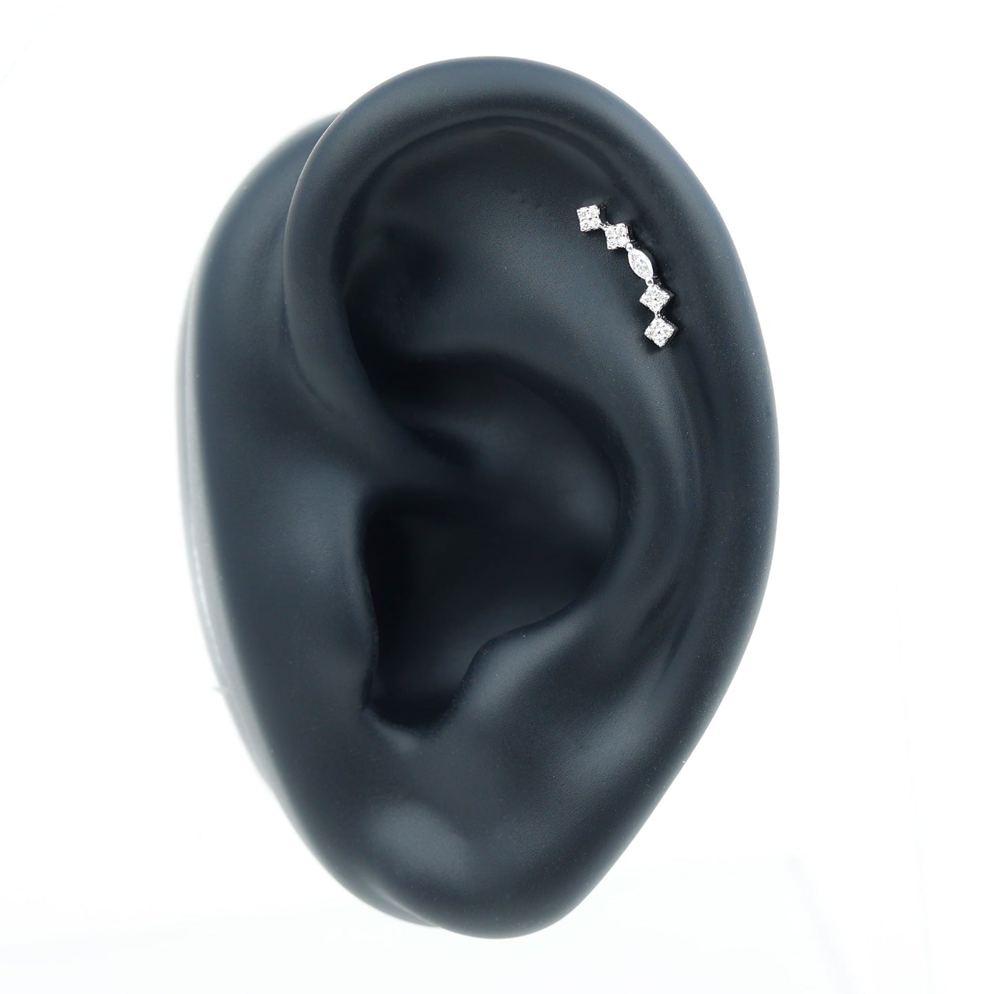 Elegant Diamond Ear Crawler Earring for Helix Piercing