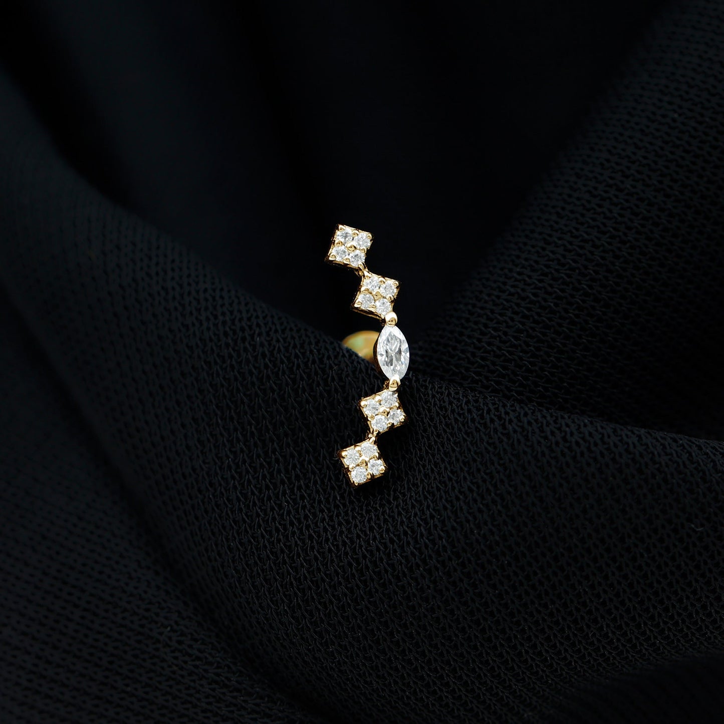 Elegant Diamond Ear Crawler Earring for Helix Piercing