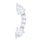 Pear Shape Diamond Curved Helix Earring