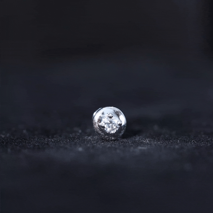 Classic Diamond Solitaire Helix Piercing Earring