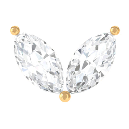Marquise Diamond Two Stone Earring for Tragus Piercing