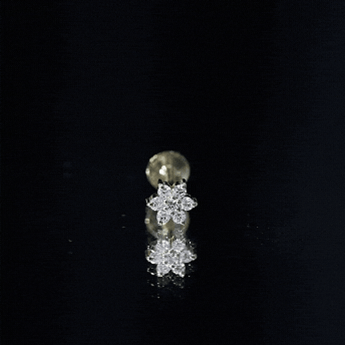 Simple Diamond Flower Cartilage Earring