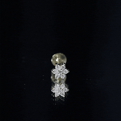 Simple Diamond Flower Cartilage Earring
