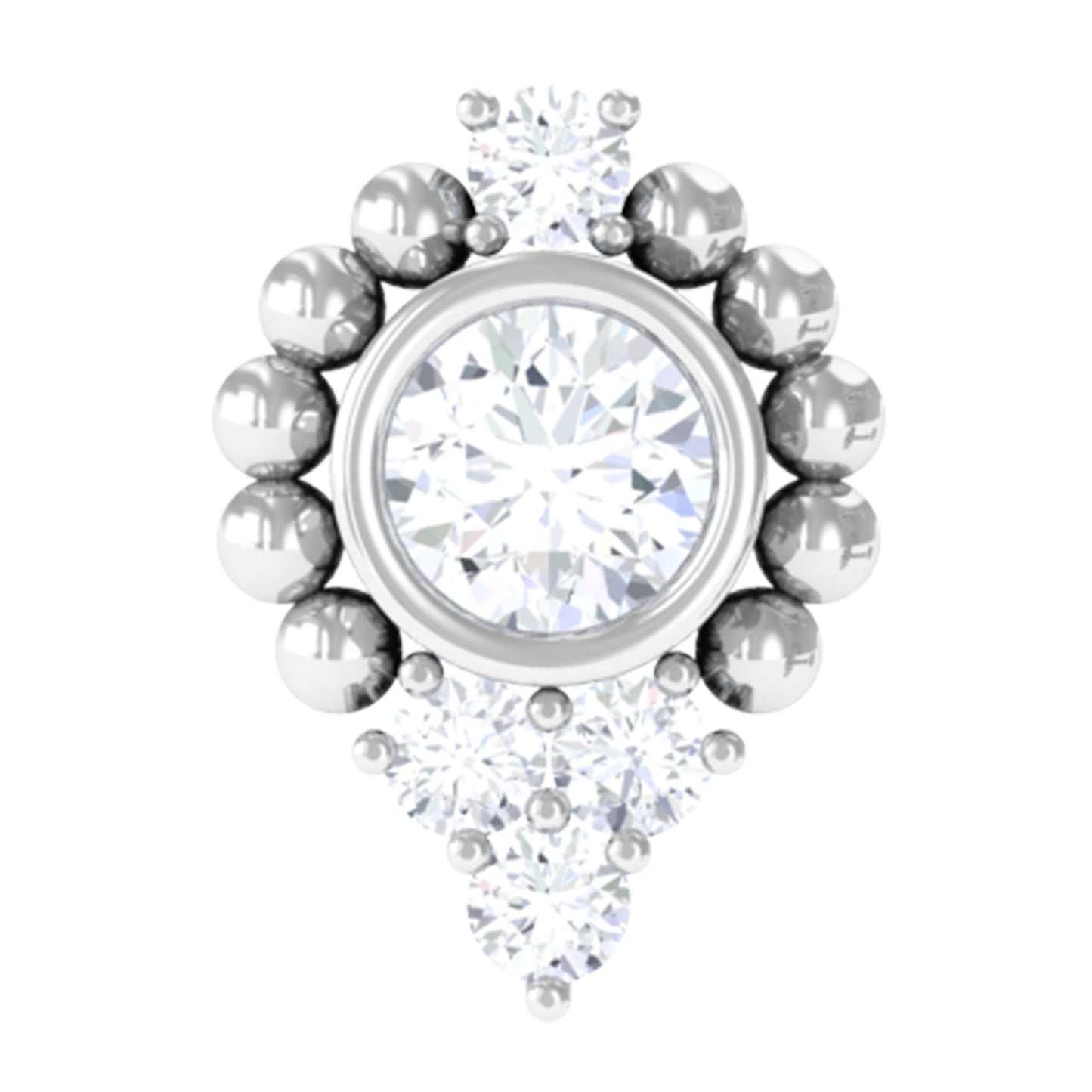 Bezel Set Diamond Minimalist Earring for Tragus Piercing