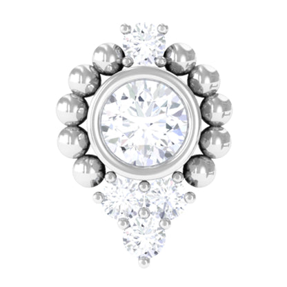 Bezel Set Diamond Minimalist Earring for Tragus Piercing