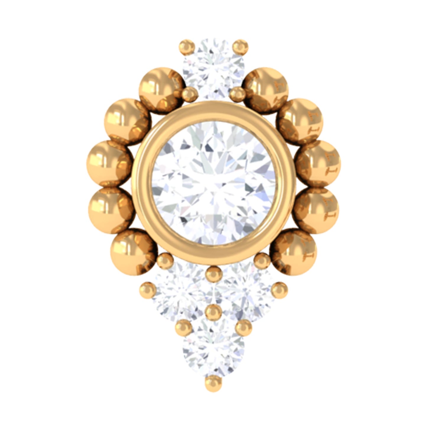 Bezel Set Diamond Minimalist Earring for Tragus Piercing