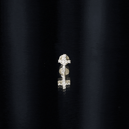 Minimalist Diamond Cross Cartilage Earring
