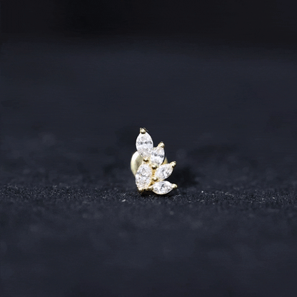 Nature Inspired Marquise Diamond Cluster Earring for Helix