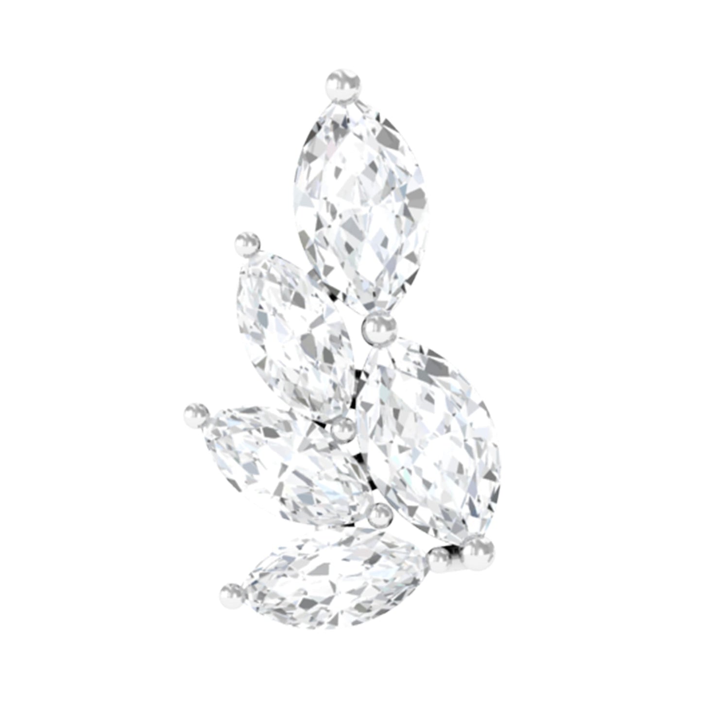 Nature Inspired Marquise Diamond Cluster Earring for Helix