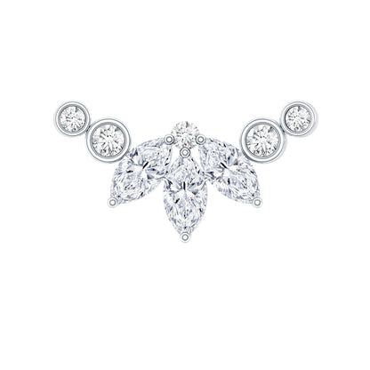 Marquise Diamond Crawler Earring for Cartilage Piercing
