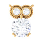 Diamond Owl Earring for Cartilage Piercing