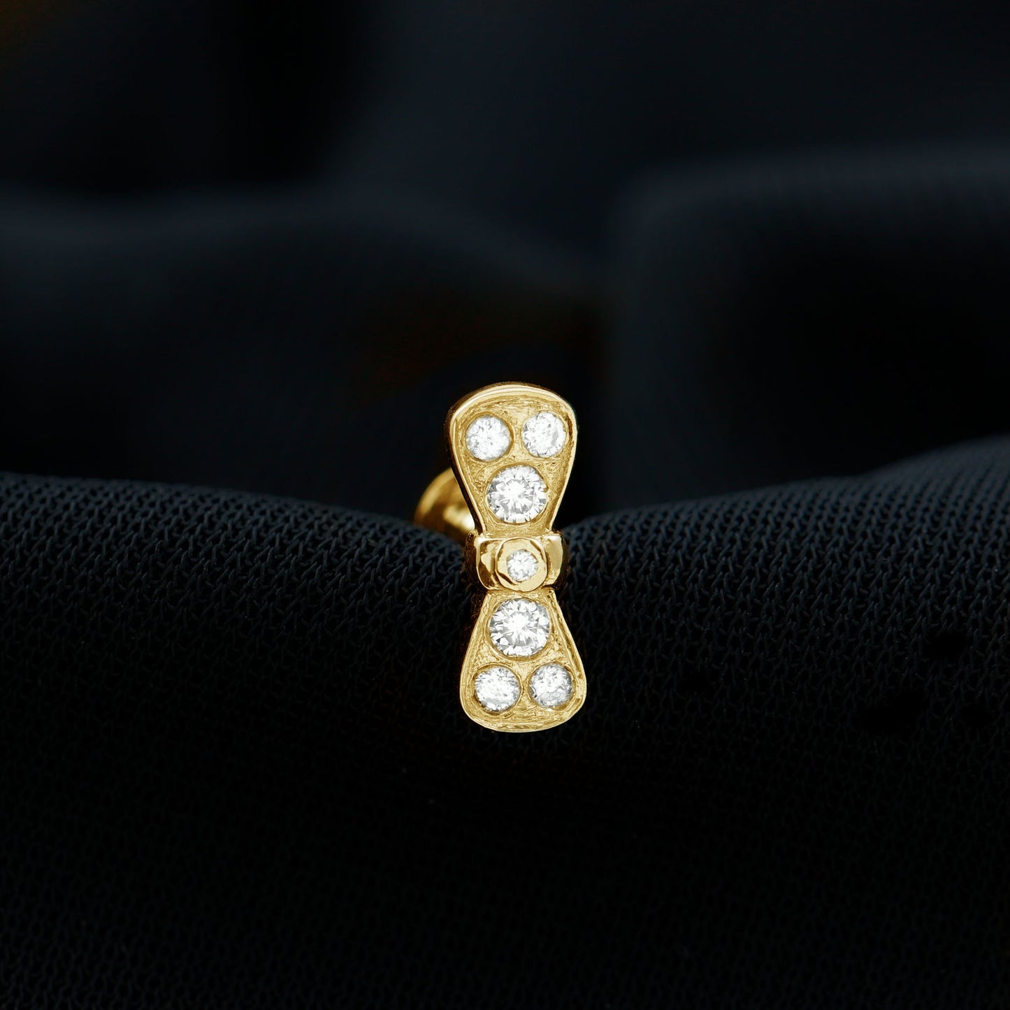 Diamonds Bow Cartilage Piercing Earring