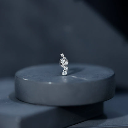 Simple Diamond Helix Piercing Earring with Flat Back