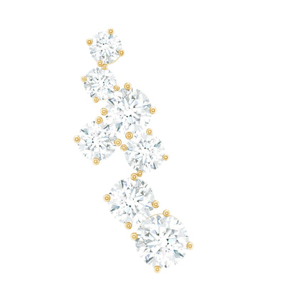 Simple Diamond Helix Piercing Earring with Flat Back