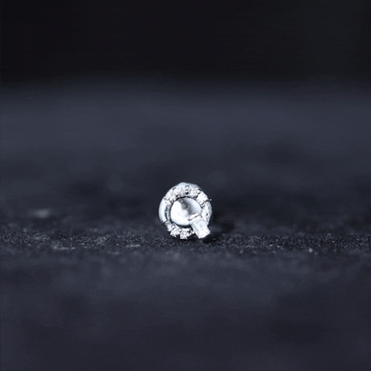 Natural Diamond Circle Earring for Helix Piercing