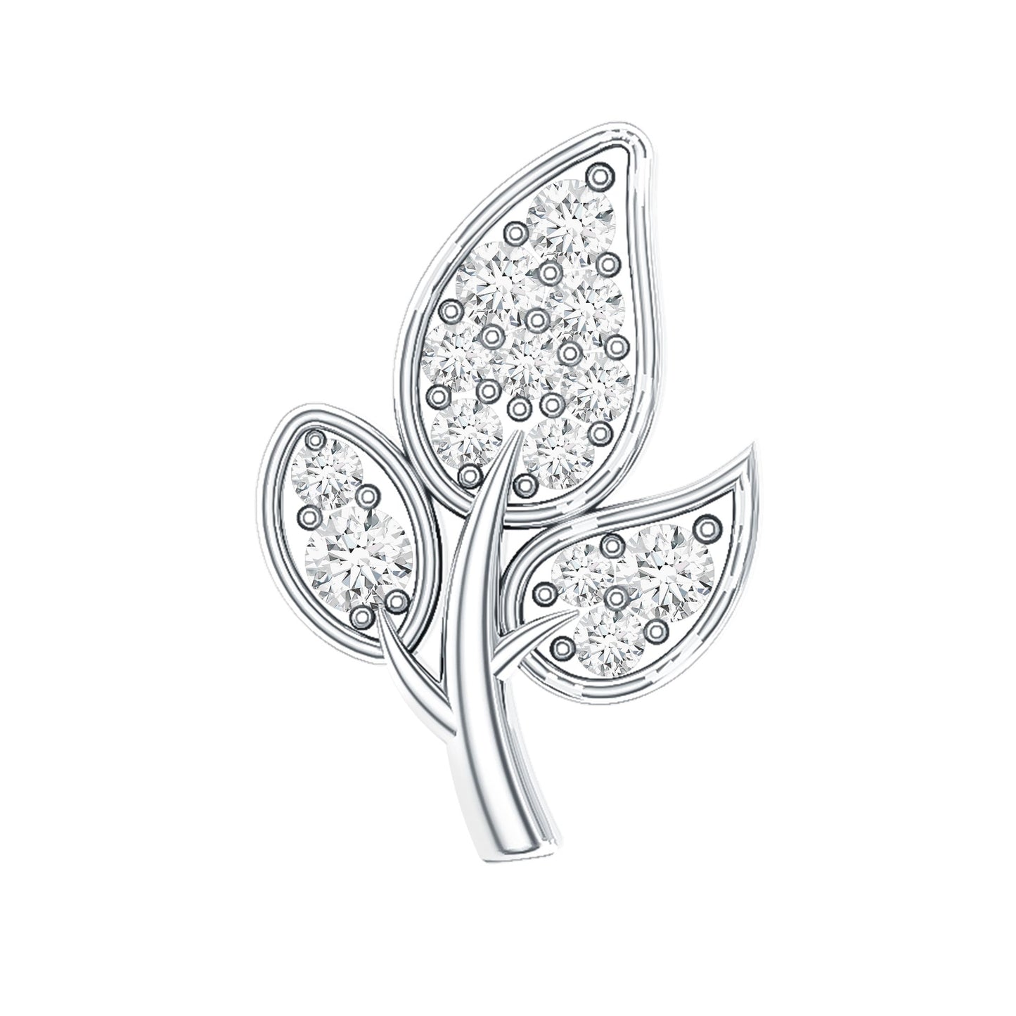 Diamond Leaf Flat Back Cartilage Stud Earring (18G) – Nature Inspired Helix & Tragus Jewelry in Gold