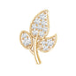 Diamond Leaf Flat Back Cartilage Stud Earring (18G) – Nature Inspired Helix & Tragus Jewelry in Gold