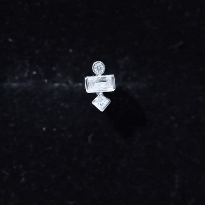 Three Multi Shape Diamond Helix Piercing Earring