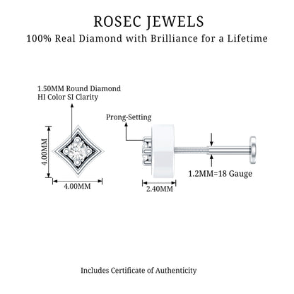 Classic Diamond Solitaire Nose Pin for Women