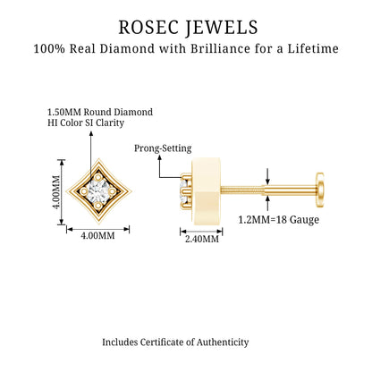 Classic Diamond Solitaire Nose Pin for Women