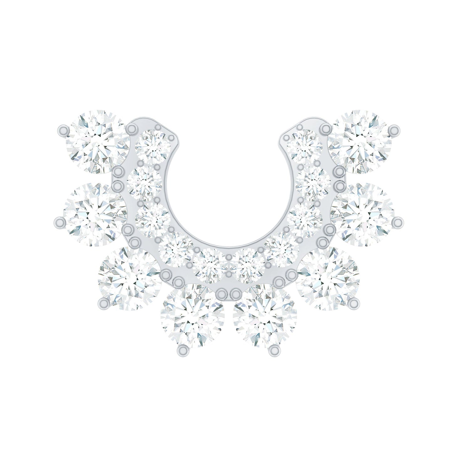 Real Diamond Horseshoe Earring for Helix Piercing