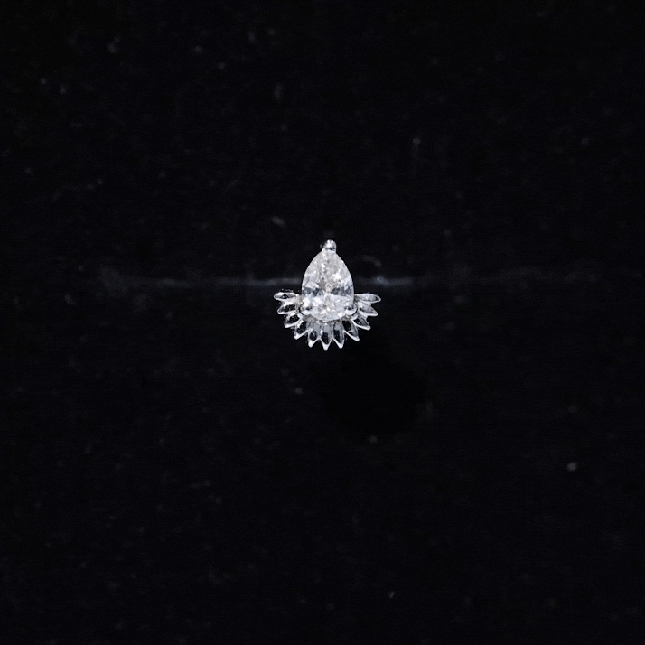Pear Shape Diamond Solitaire Helix Earring