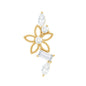 Real Diamond Flower Crawler Earring for Helix Piercing
