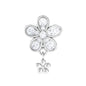 Certified Diamond Flower Helix Drop Earring