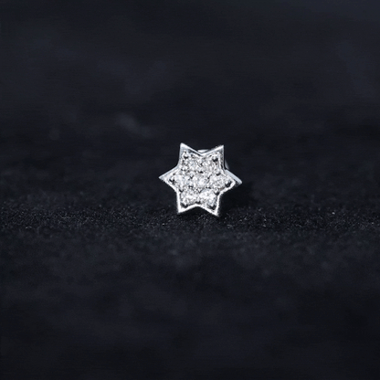 Certified Diamond Star Earring for Helix Piercing