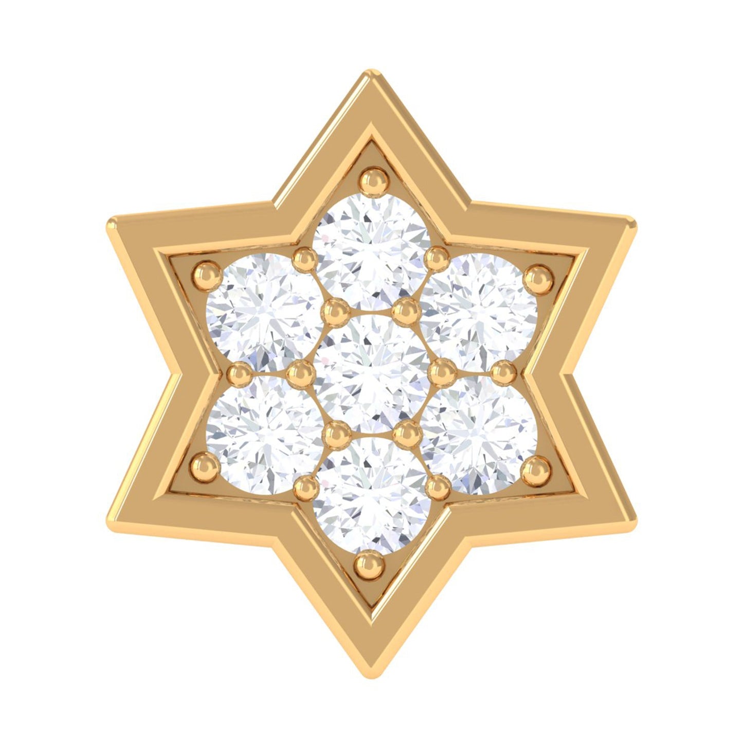 Certified Diamond Star Earring for Helix Piercing